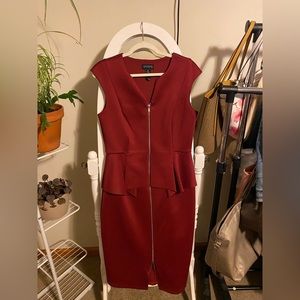 Maroon Zip up dress
